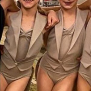 CUSTOM DANCEWEAR TUXEDO STYLE BODYSUIT SIZE 7/8